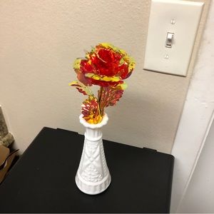 24k gold plated foil everlasting forever red rose